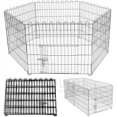 Összecsukható kisállat járóka - 165 x 85 cm - fekete