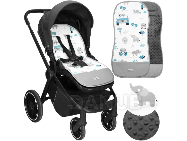 Babakocsi alátét - 37x78 cm - kétoldalas - Safari