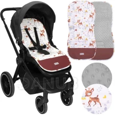 Babakocsi alátét - 37x78 cm - kétoldalas - állatkák