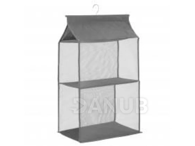 Felakasztható szekrényszervező - 2 polc - szürke