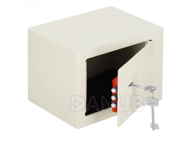 Otthoni széf értéktárgyak számára - fém - 23 cm - bézs 