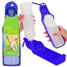 Vizes palack kutyáknak és macskáknak itatóval - 250 ml - sötétkék