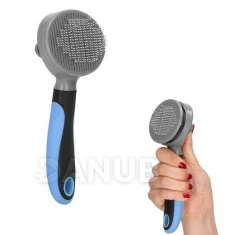 Öntisztító kefe, kutyáknak és macskáknak, fekete és szürke, 20 x 10 cm