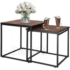 Dohányzóasztalok - 2 db - szögletes - 50x50x50 cm és 45x45x45 cm