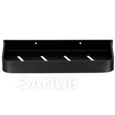Fürdőszobai polc zuhanyzóhoz - 30x12 cm - alumínium fekete matt