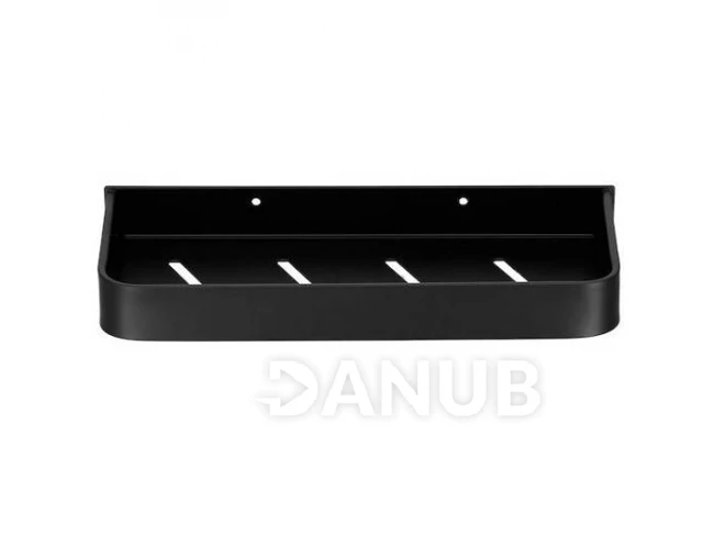 Fürdőszobai polc zuhanyzóhoz - 30x12 cm - alumínium fekete matt