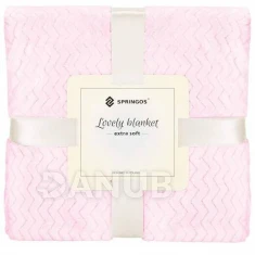 Kétoldalas plüss takaró 160x200cm - cikcakk - világos rózsaszín