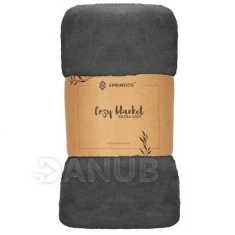 Kétoldalas plüss takaró - 200x220cm - grafit