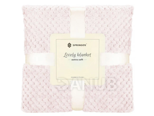 Kétoldalas plüss takaró Warm - 200x220cm - világos rózsaszín