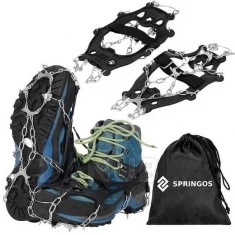 acél csúszásmentes hegymászó kramponok - 8 tüske - méret 41-45