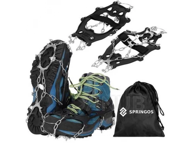 acél csúszásmentes hegymászó kramponok - 8 tüske - méret 41-45