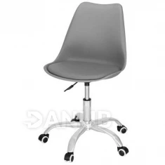 Forgó irodai szék kerekekkel - öko-bőr - szürke