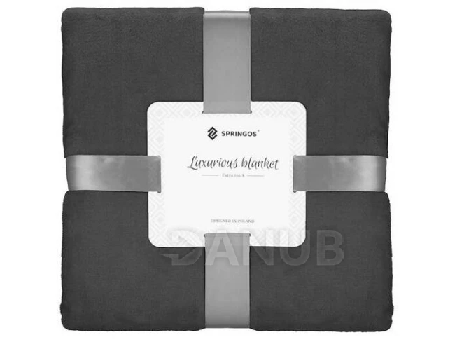 Plüss takaró LUX - 200x220cm - sötétszürke