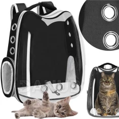 Szállító hátizsák állatoknak 12 kg-ig - 40 x 34 x 21 cm - átlátszó 