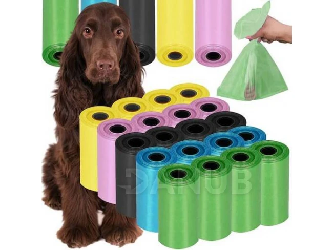 Kutyaürülék zacskók - 360 db - 20 tekercs - 6x2,5 cm - színes