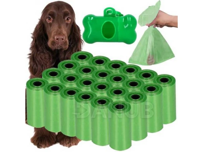 Kutyaürülék zacskók - 432 db - 24 tekercs - 6x2,5 cm - zöld