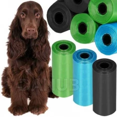 Kutyaürülék zacskók - 54 db - 3 tekercs - 6x2,5 cm - kék/zöld/fekete