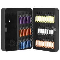 Szekrénykulcs 100 db kulcsra + kulcstartók - fém - fekete