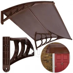 Bejárati ajtó előtető - 120x80 barna - barna/átlátszó