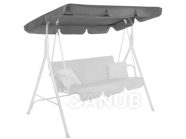 Kerti hinta előtető - 220x115 cm - szürke