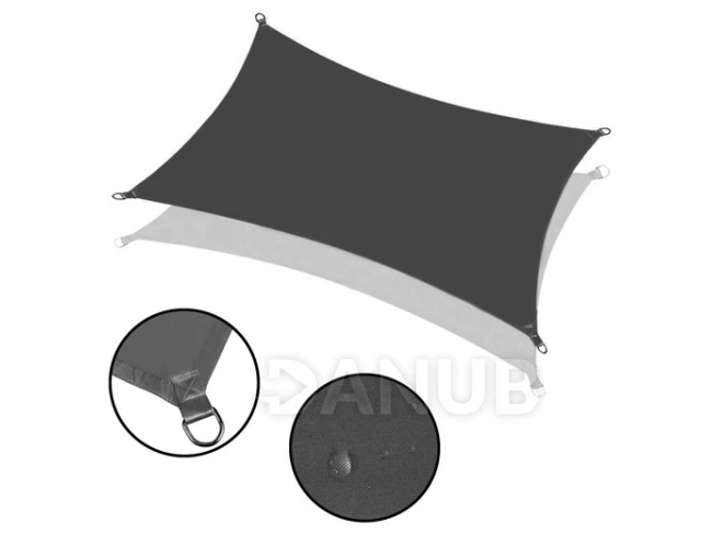 Árnyékolóponyva téglalap 3x2 m - sötétszürke