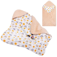 Pólyatakaró autósülésbe - 77x77cm - kétoldalas - kapucnival - bézs