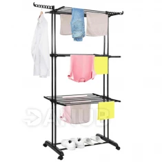 Vertikális ruhaszárító kerekeken - összecsukható - 180x75,5x49 cm