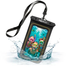 Vízálló telefon tok - 22,5 cm - átlátszó/fekete