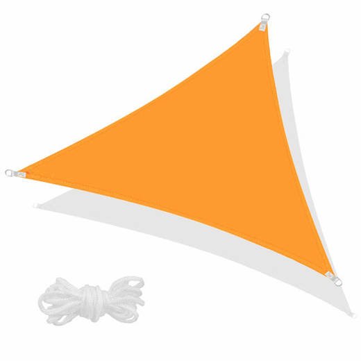 SPRINGOS Árnyékoló ponyva háromszög 700x500x500cm - narancssárga